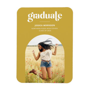 Magnet Flexible Gras Jaune tendance typographie Faire-part Grad