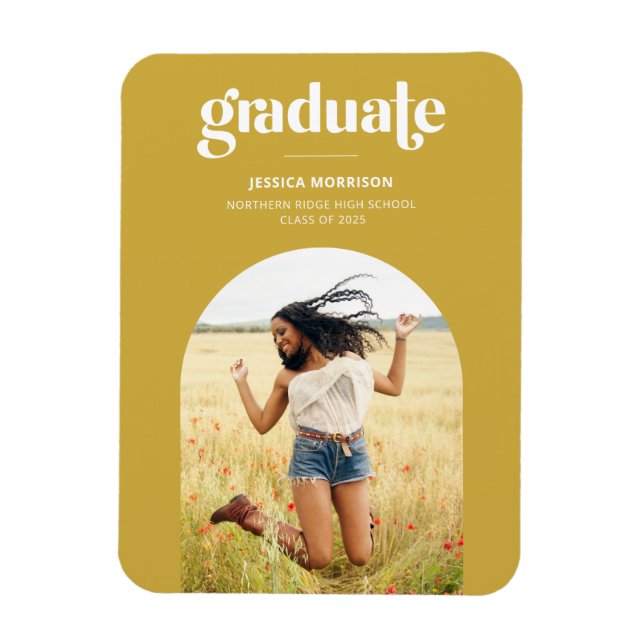 Magnet Flexible Gras Jaune tendance typographie Faire-part Grad (Vertical)