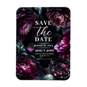 Magnet Flexible Gras Moody Flowers Black Enchanted Floral Mariage