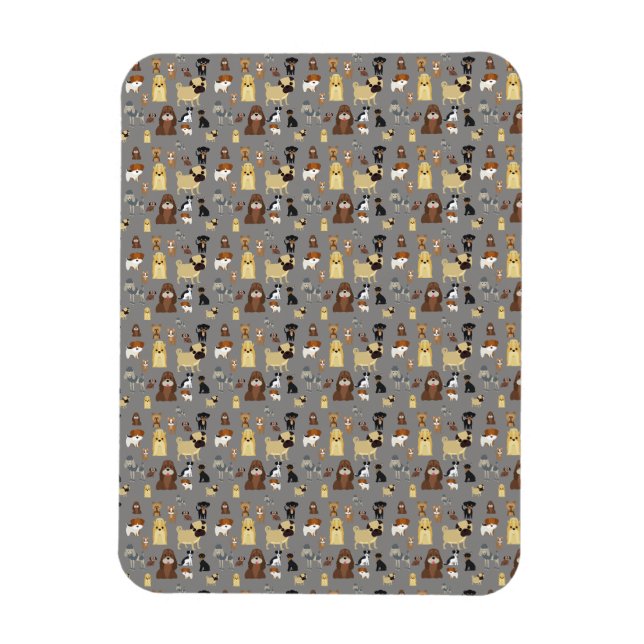 Magnet Flexible gray background dogs (Vertical)