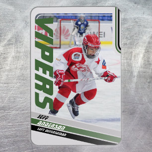 Magnet Flexible Green Ice Hockey Trading Card