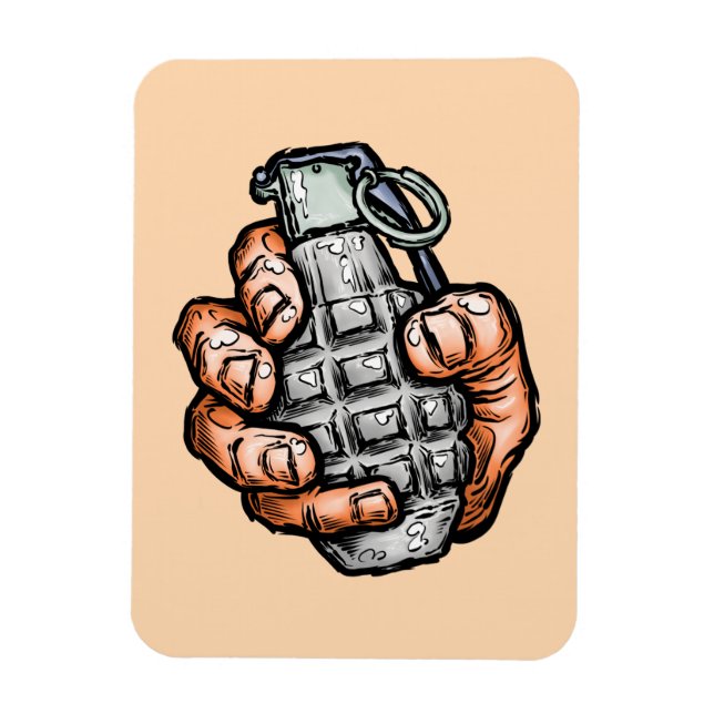 Magnet Flexible Grenade À La Main En Style Bande Dessinée (Vertical)