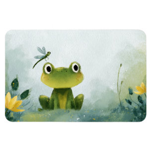 Magnet Flexible Grenouille et libellule mignonnes – Illustration d