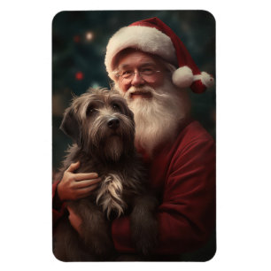 Magnet Flexible Griffon à poil dur Père Noël Noël