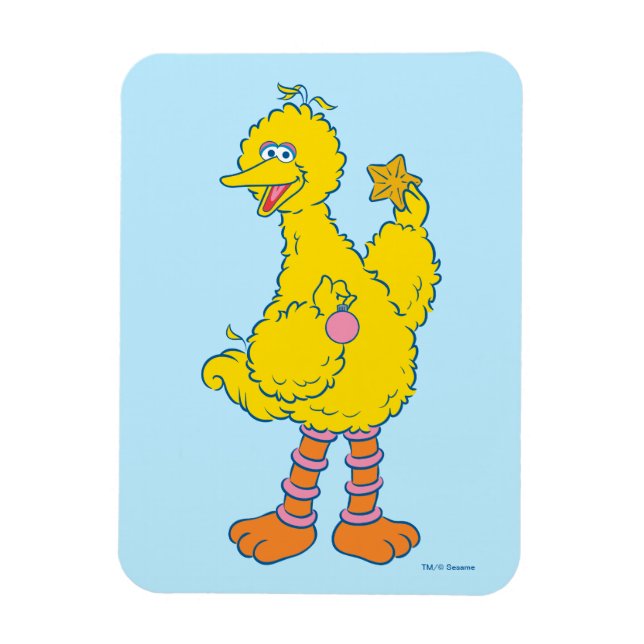 Magnet Flexible Gros Oiseaux tenant des ornements de Noël (Vertical)