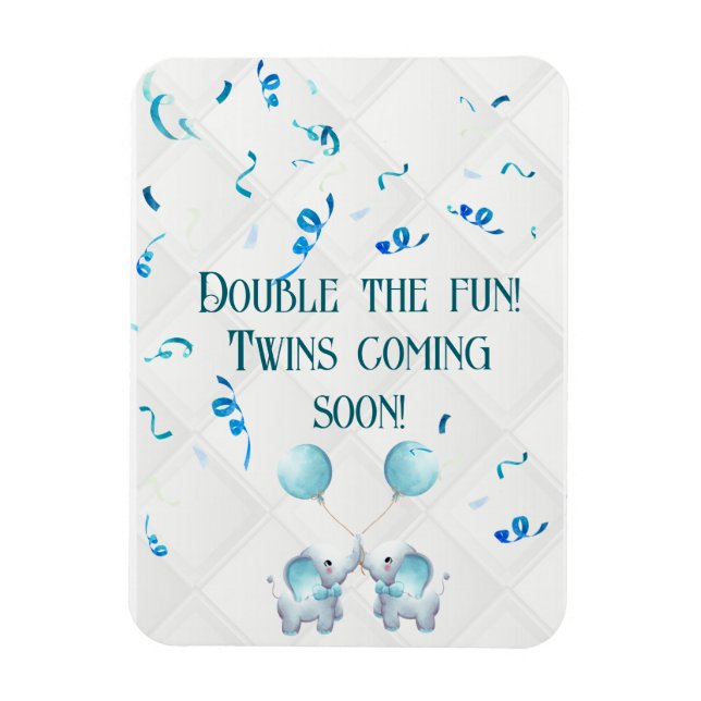 Magnet Flexible Grossesse jumelle double la Faire-part amusante (Vertical)