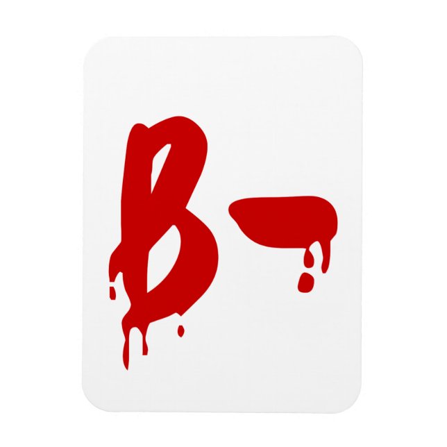Magnet Flexible Groupe sanguin B- Hôpital d'horreur négatif (Vertical)