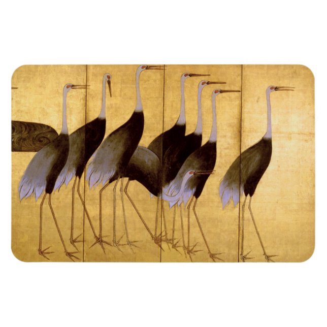 Magnet Flexible Grue, Ogata Korin Art japonais (Horizontal)