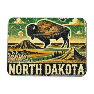 Magnet Flexible Grunge North Dakota