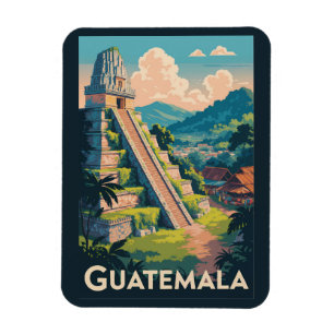 Magnet Flexible Guatemala Tikal National Park Illustration Voyage