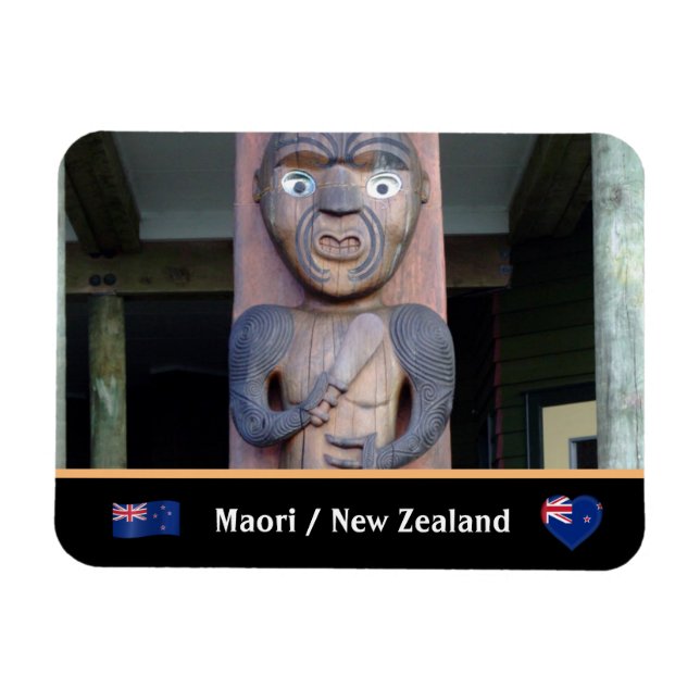 Magnet Flexible Guerrier maori et tribus autochtones /Nouvelle-Zél (Horizontal)