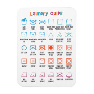 Magnet Flexible Guide de symbole de blanchisserie