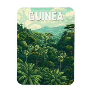 Magnet Flexible Guinée Illustration Voyage Art Vintage