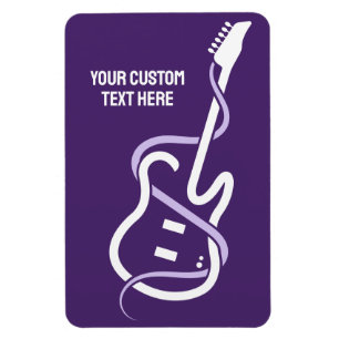 Magnet Flexible Guitare stylisée de texte personnalisé