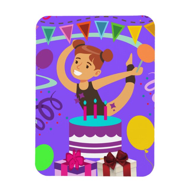 Magnet Flexible Gymnastique fête d'anniversaire (Vertical)