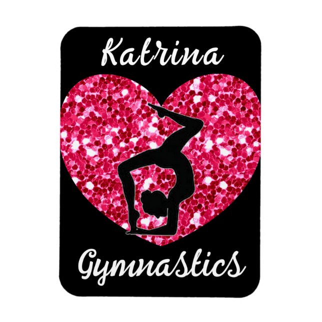 Magnet Flexible Gymnastique noir et rose chaud Personnalisé (Vertical)