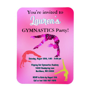 Magnet Flexible Gymnastique tambours Anniversaire Invitation