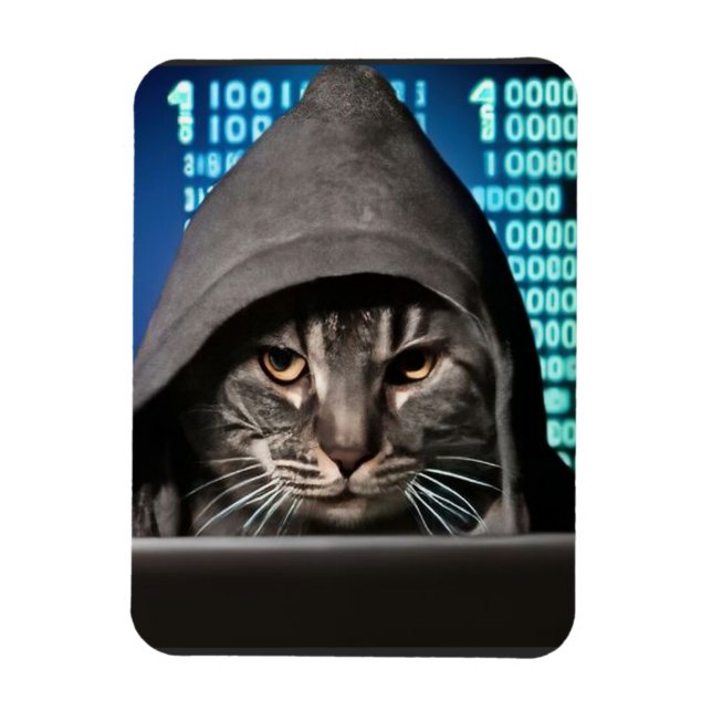 Magnet Flexible Hacker Black Cat (Vertical)