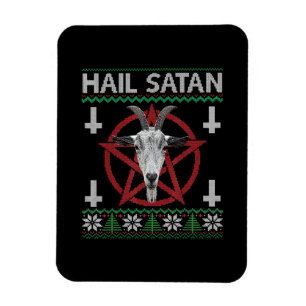 Magnet Flexible Hail Satan Tête de chèvre Pentagram Funny Satanic 