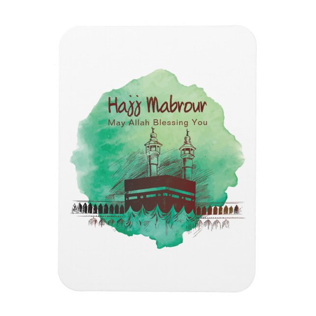 Magnet Flexible Hajj Moubarak, Kaaba sainte à La Mecque Arabie Sao (Vertical)