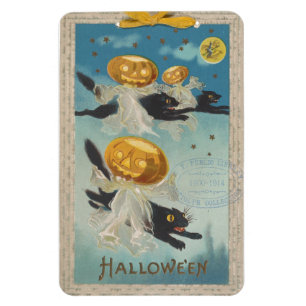 Magnet Flexible Halloween Chats noirs et Fantômes Citrouilles Vint