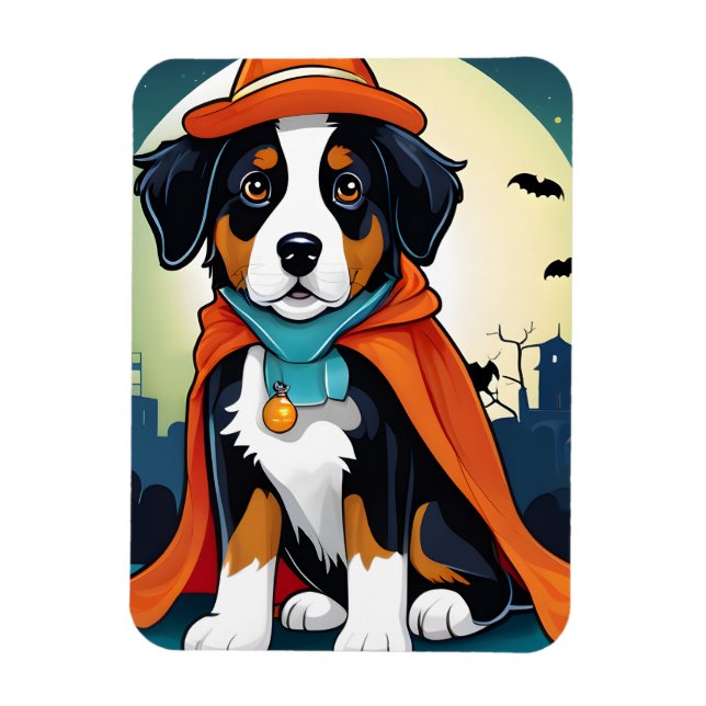 Magnet Flexible Halloween Chien de Montagne Bernese (Vertical)