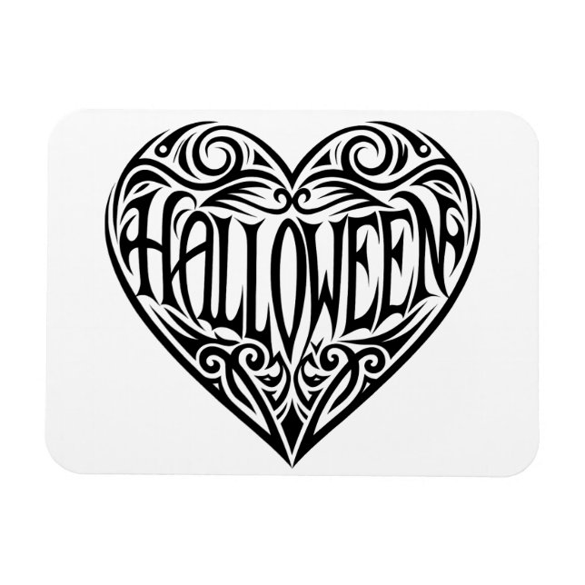 Magnet Flexible Halloween Heart, Black Heart, Holiday (Horizontal)