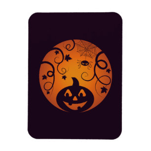 Magnet Flexible Halloween Jack-o'-lantern citrouille visage et ara