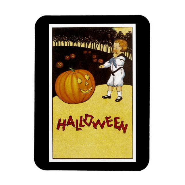 Magnet Flexible Halloween Jack o'Lantern Citrouille Patch (Vertical)