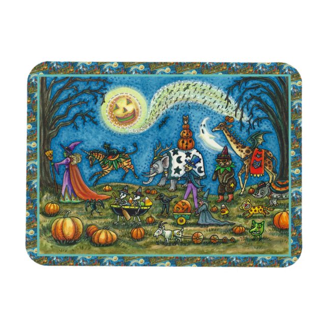 Magnet Flexible HALLOWEEN PARADE Sorcière Giraffe Ours Zèbre (Horizontal)