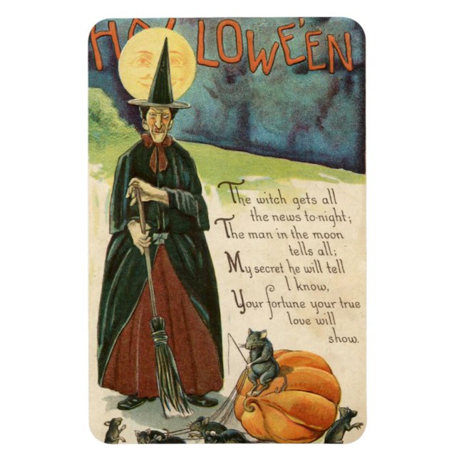 Magnet Flexible Halloween Witch Vintage (Vertical)