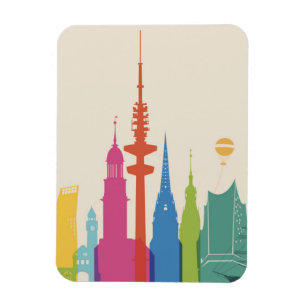 Magnet Flexible Hambourg Allemagne Skyline