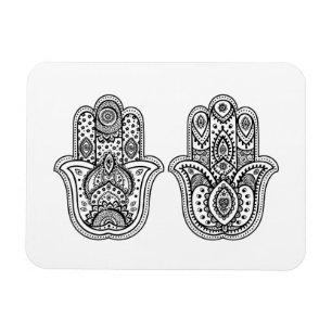 Magnet Flexible Hamsa tiré par la main avec des ornements