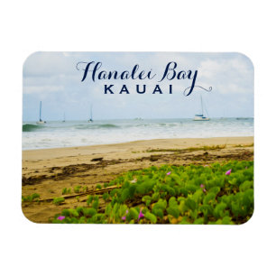 Magnet Flexible Hanalei Bay Kauai Hawaii Beach & Bateaux