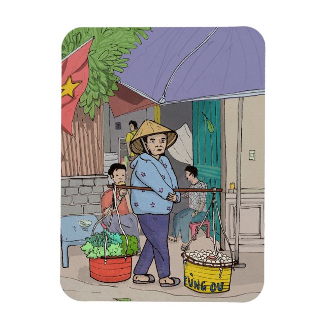 Magnet Flexible Hanoï Street Hawker Vietnam (Vertical)