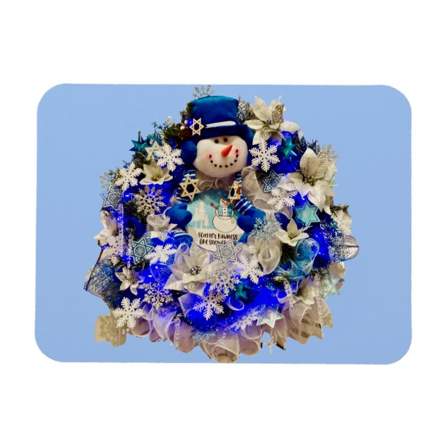 Magnet Flexible Hanoukka Star moderne de David Snowman Wreath (Horizontal)