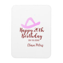 Happy 20th birthday pink cowboy girl name date sim