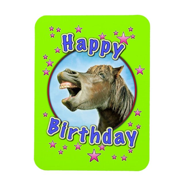 Magnet Flexible Happy Birthday from the laughing horse (Vertical)