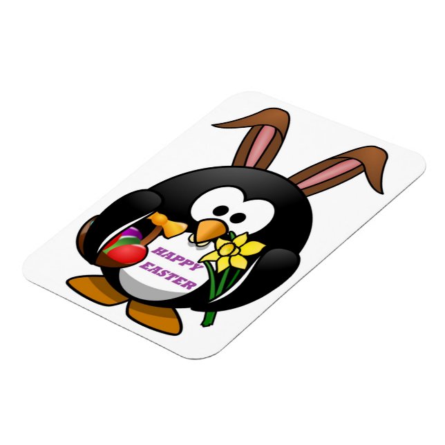 MAGNET FLEXIBLE "HAPPY EASTER" PENGUIN BUNNY (Côté Gauche)