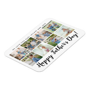 Magnet Flexible Happy Father's Day 8 Photo Custom White