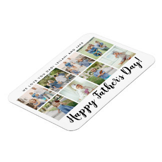 Magnet Flexible Happy Fête des pères 8 Photo Custom White
