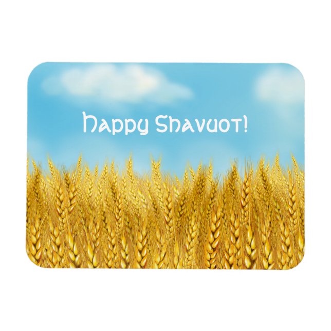 Magnet Flexible Happy Shavuot Gold Blé Field Blue sky Fine Art (Horizontal)