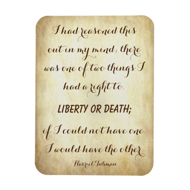 Magnet Flexible Harriet Tubman, Puissante liberté ou citation de m (Vertical)