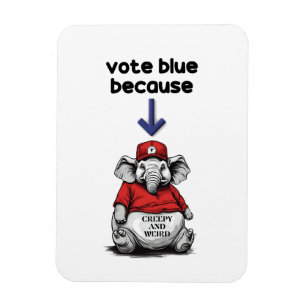 Magnet Flexible Harris/Walz, vote bleu, éléphant bizarre, élection