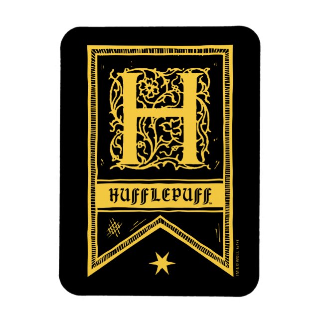 Magnet Flexible Harry Potter | Bannière Monogramme Hufflepuff (Vertical)