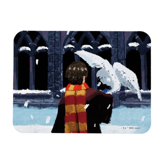 Magnet Flexible HARRY POTTER™ & Hedwig dans la neige (Horizontal)