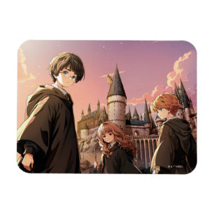 Magnet Flexible HARRY POTTER™ Hermione & Ron HOGWARTS™ Scène d'ani