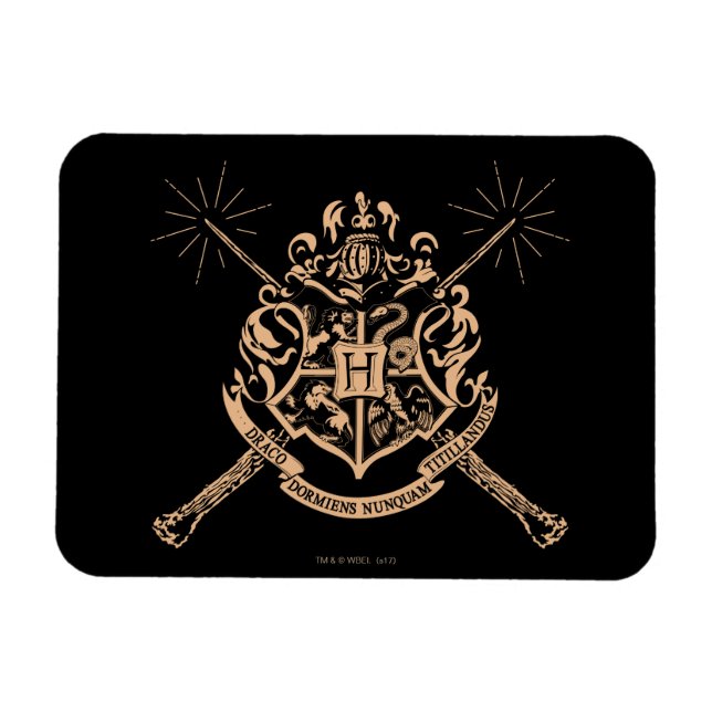Magnet Flexible Harry Potter | Hogwarts Crossed Wands Crest (Horizontal)