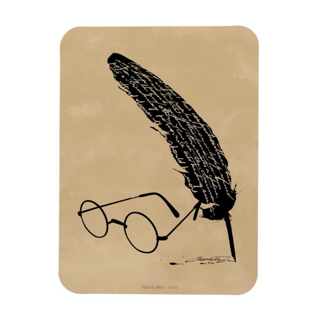 Magnet Flexible Harry Potter | Lunettes et plume (Vertical)
