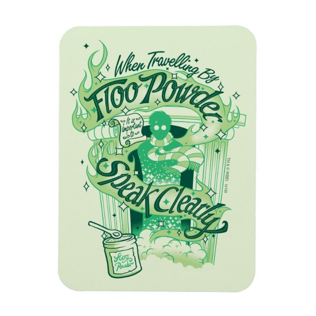Magnet Flexible Harry Potter | Poudre de cheminée Typographie Grap (Vertical)